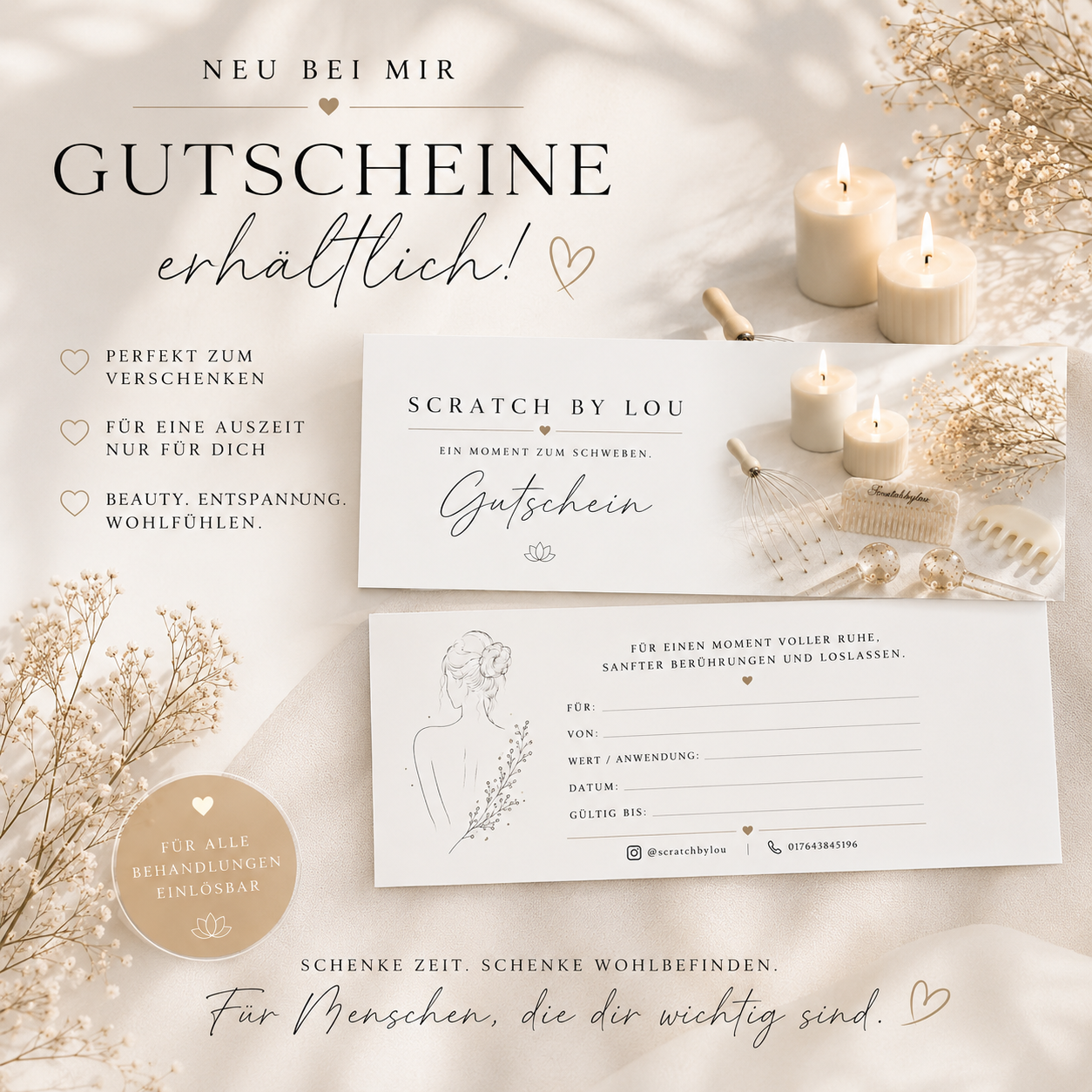 Geschenkgutscheinkarte für dich und deine Liebsten